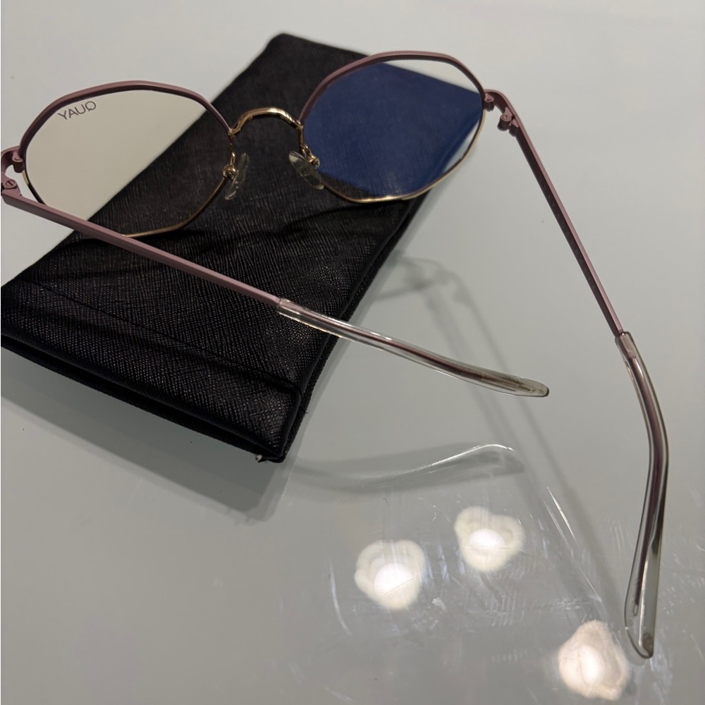 Quay Australia Pink and Gold Frame Glasses - Picture 4 of 8